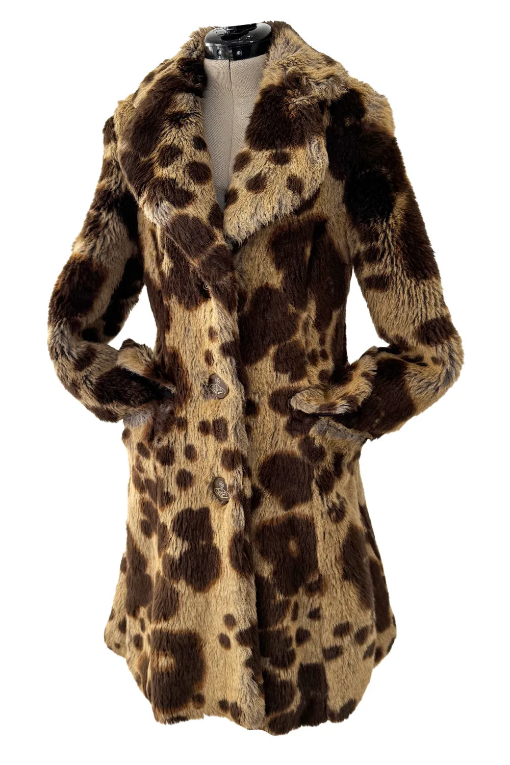 2000s Vivienne Westwood Red Label Faux Fur Reissue Leopard Jacket