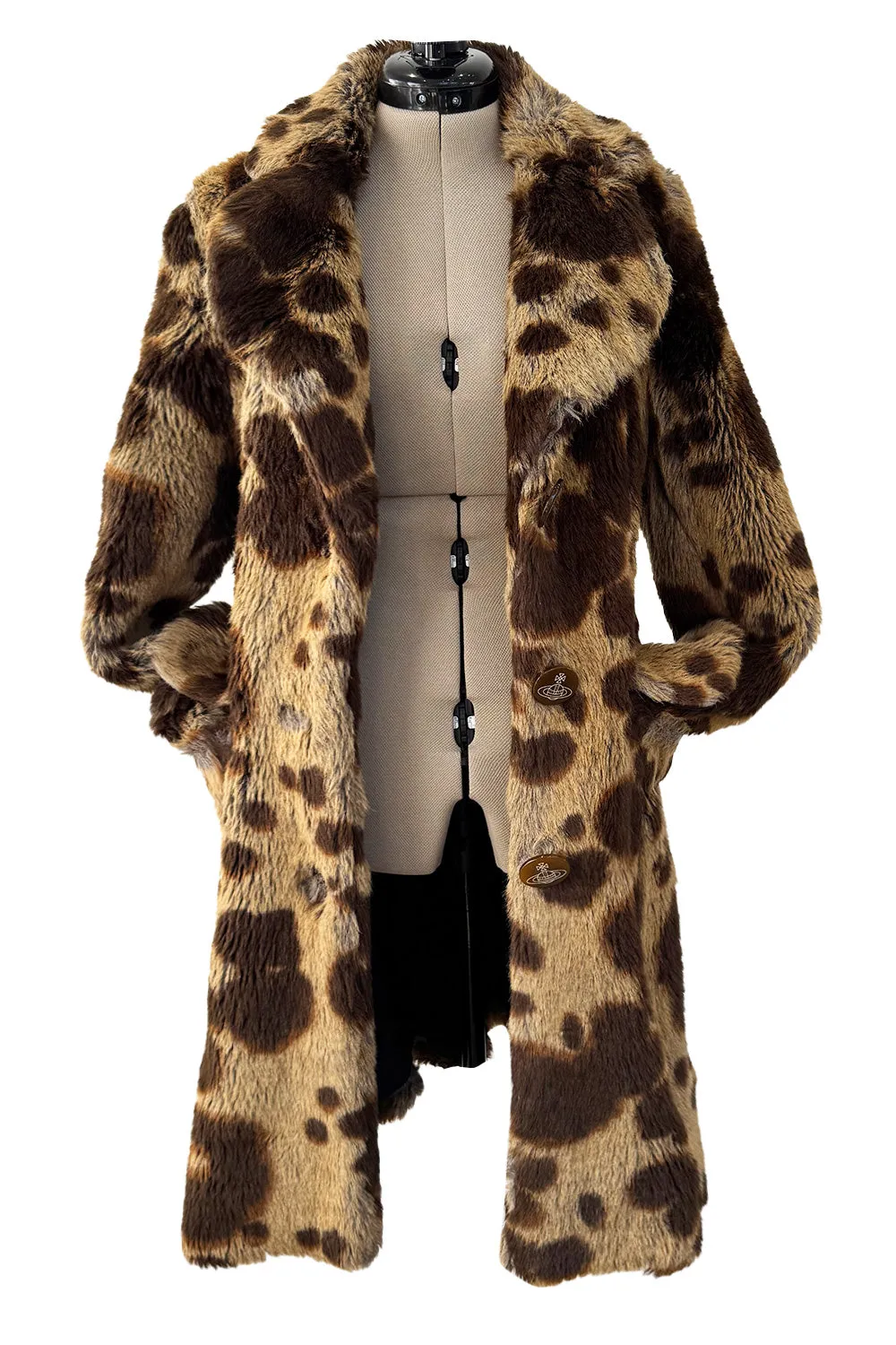 2000s Vivienne Westwood Red Label Faux Fur Reissue Leopard Jacket