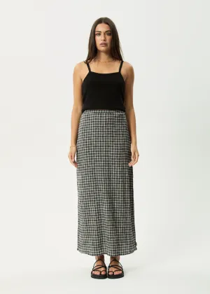 AFENDS Womens Asta Base - Seersucker Check Skirt - Steel Check