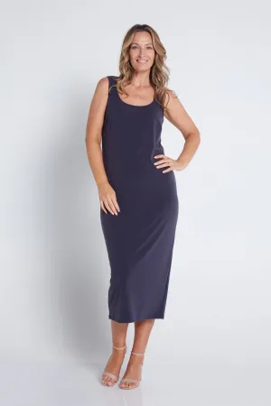 Amy Midi Stretch Slip - Charcoal