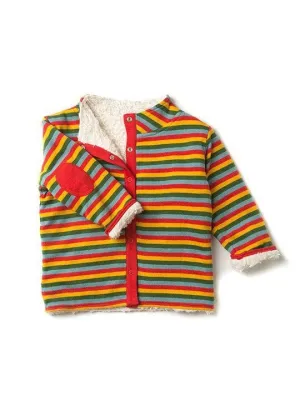 Autumn Rainbow Stripes Reversible Jacket