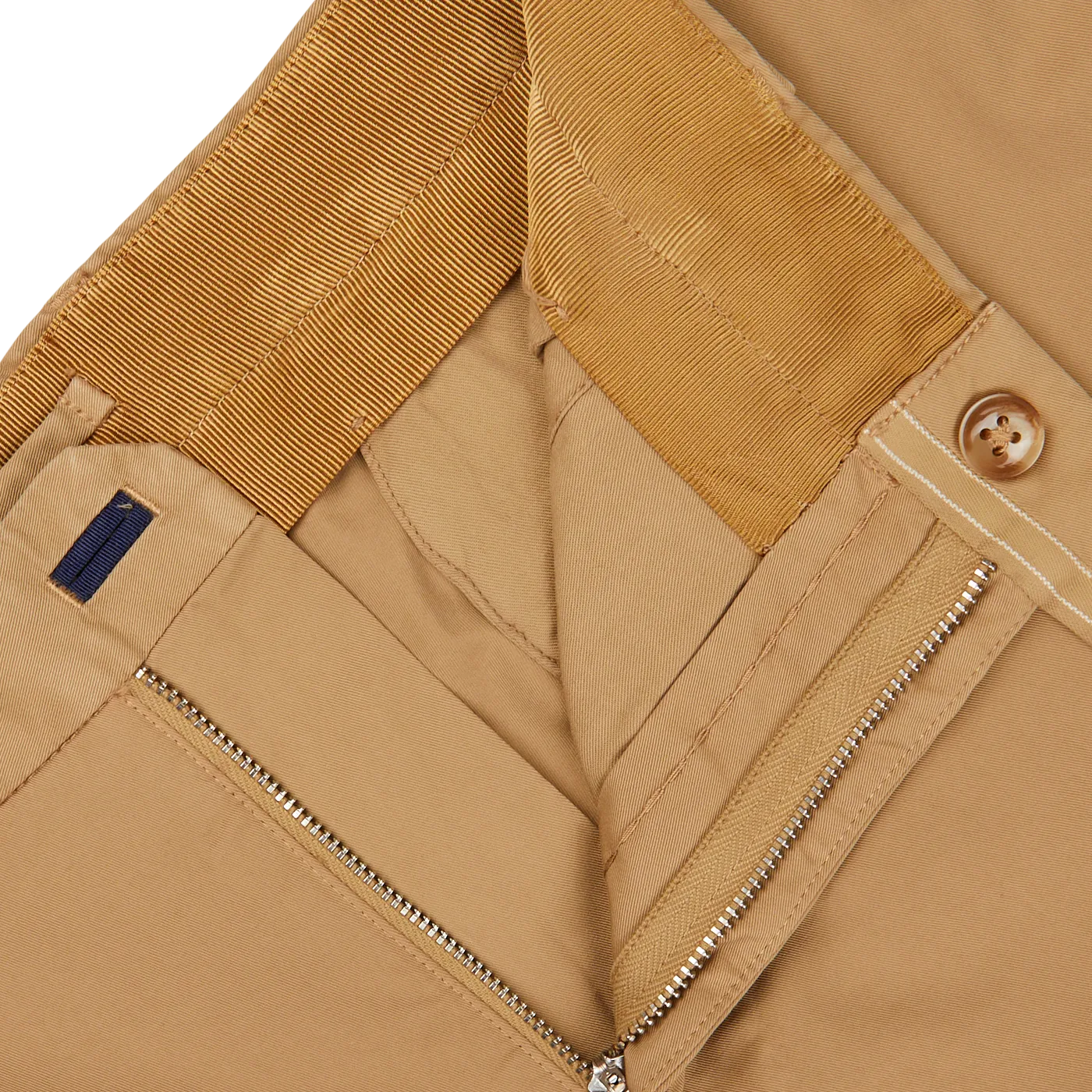 Beige Cotton Stretch Regular Chinos