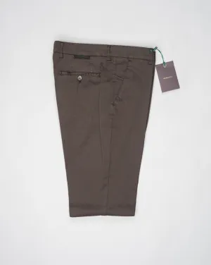 Berwich Morello Garment Dyed Cotton & Silk Chinos / Moro