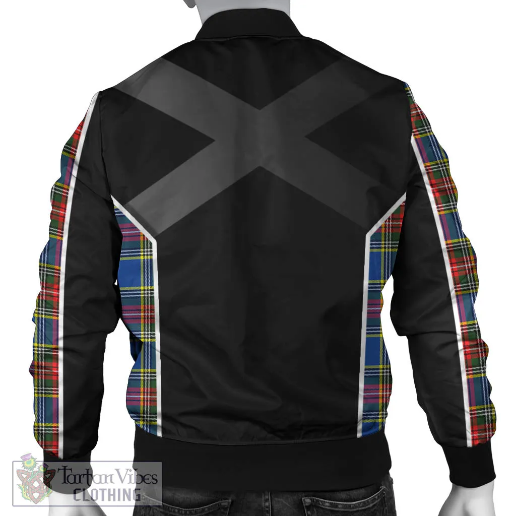 Bethune Tartan Bomber Jacket with Family Crest and Scottish Thistle Vibes Sport Style