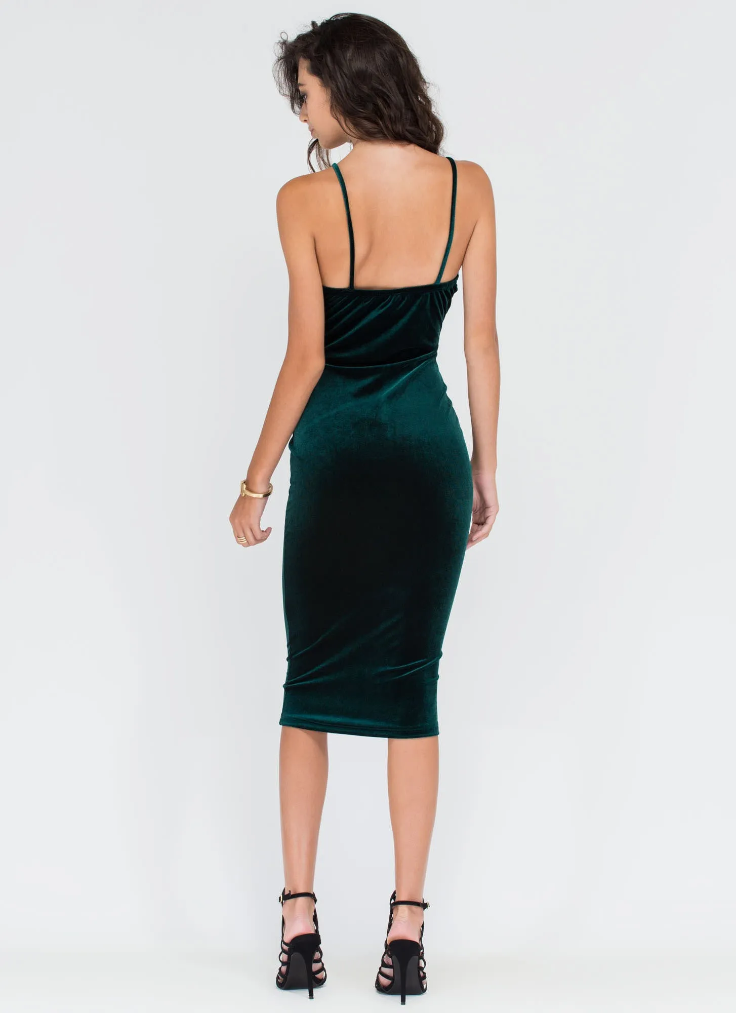 Blow Me Away Velvet Bustier Midi Dress