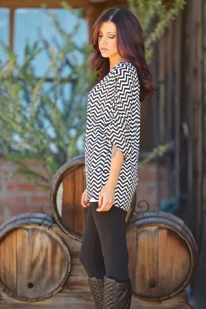 Bold And Determined Zig Zag Tunic - Black