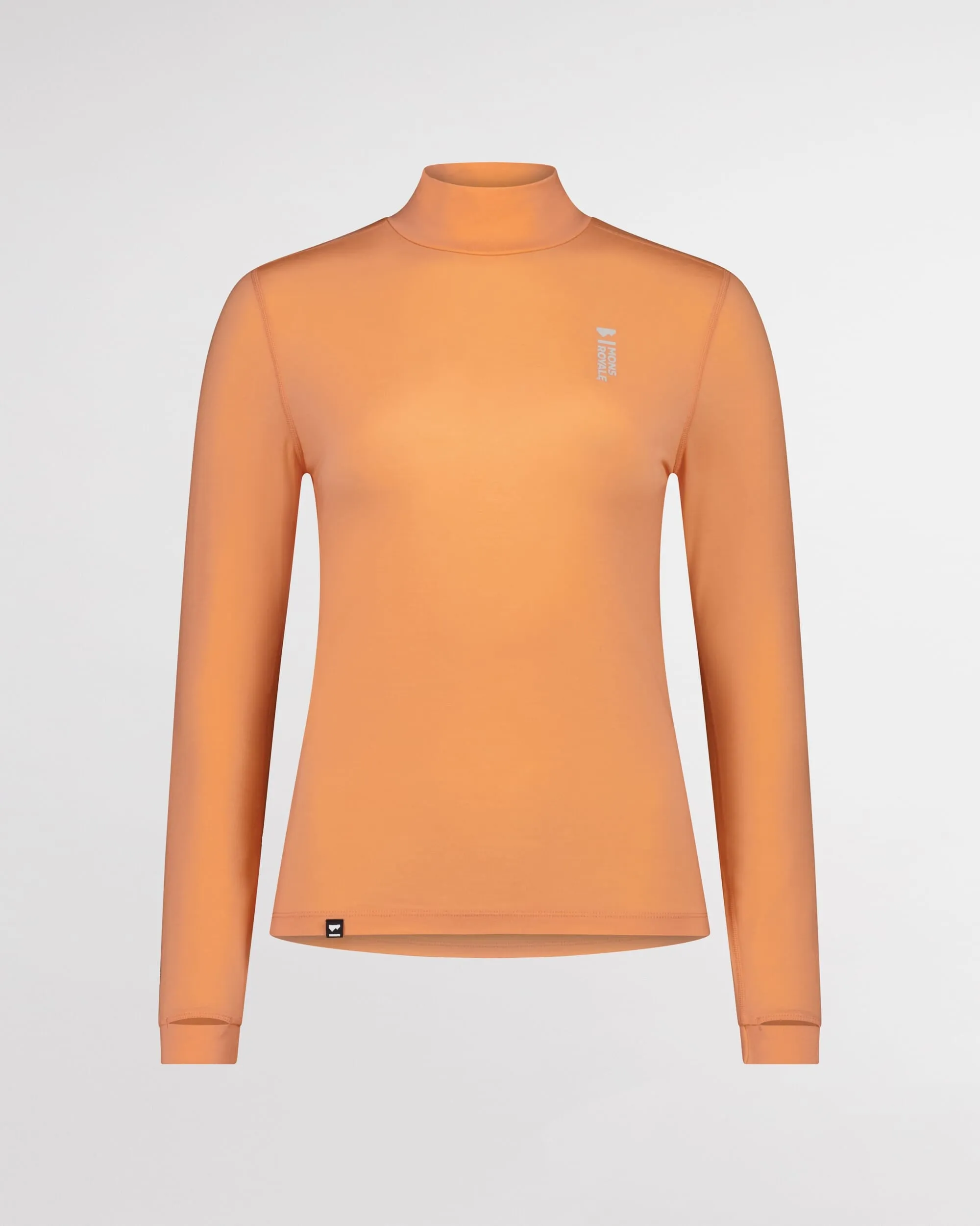 Cascade Merino Base Layer Mock Neck Long Sleeve - Punch