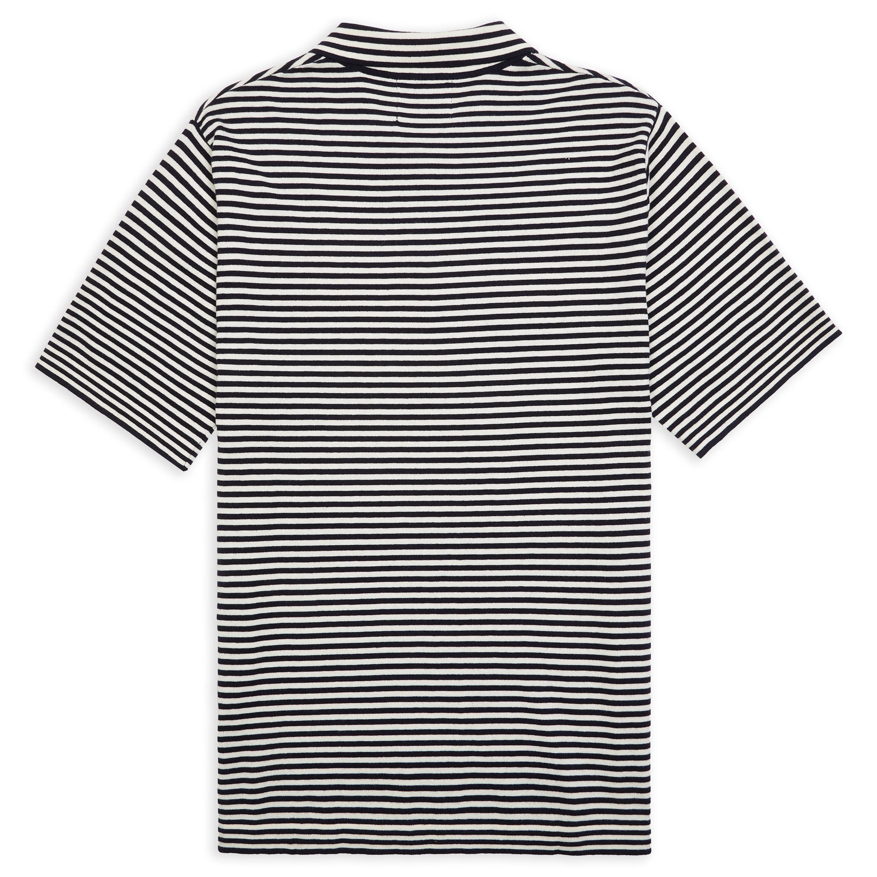 Cashmere Short Sleeve Polo - Stripe Navy