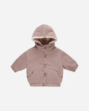 Corduroy Hooded Jacket || Mauve