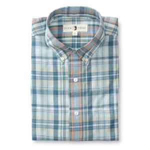 Cotton Slub Murphy Plaid Shirt (Aegean Blue)