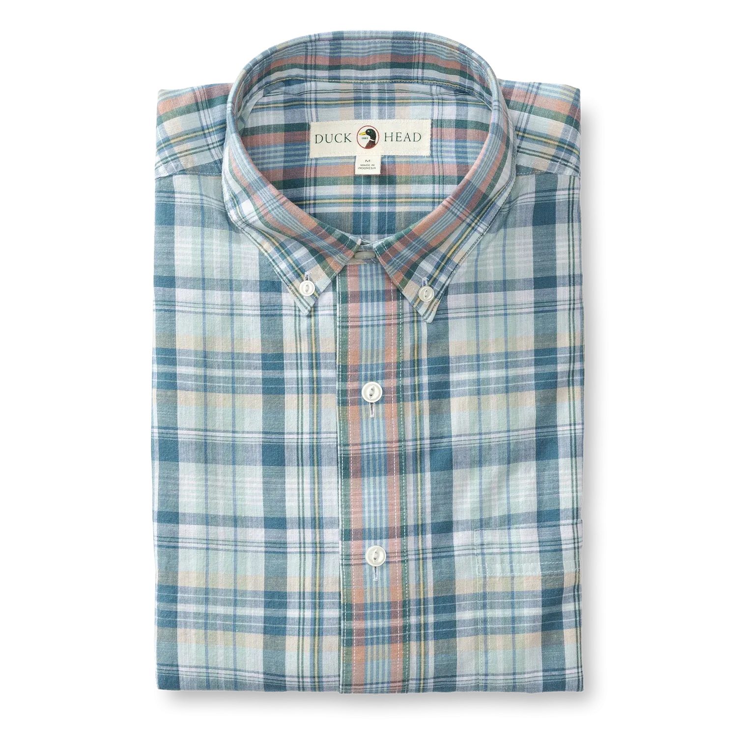 Cotton Slub Murphy Plaid Shirt (Aegean Blue)