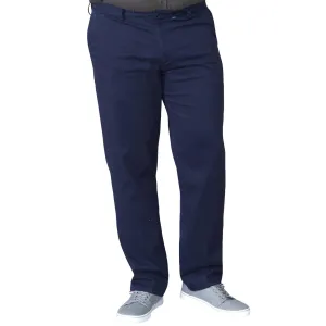 D555 Mens Bruno Big & Tall Kingsize Stretch Chino Trousers - Navy