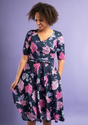 Darcy Floral & Dragonflies Print Swing Dress