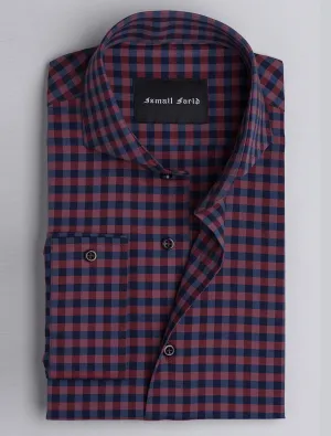 DEEP RUST & BLUE CHECK SHIRT