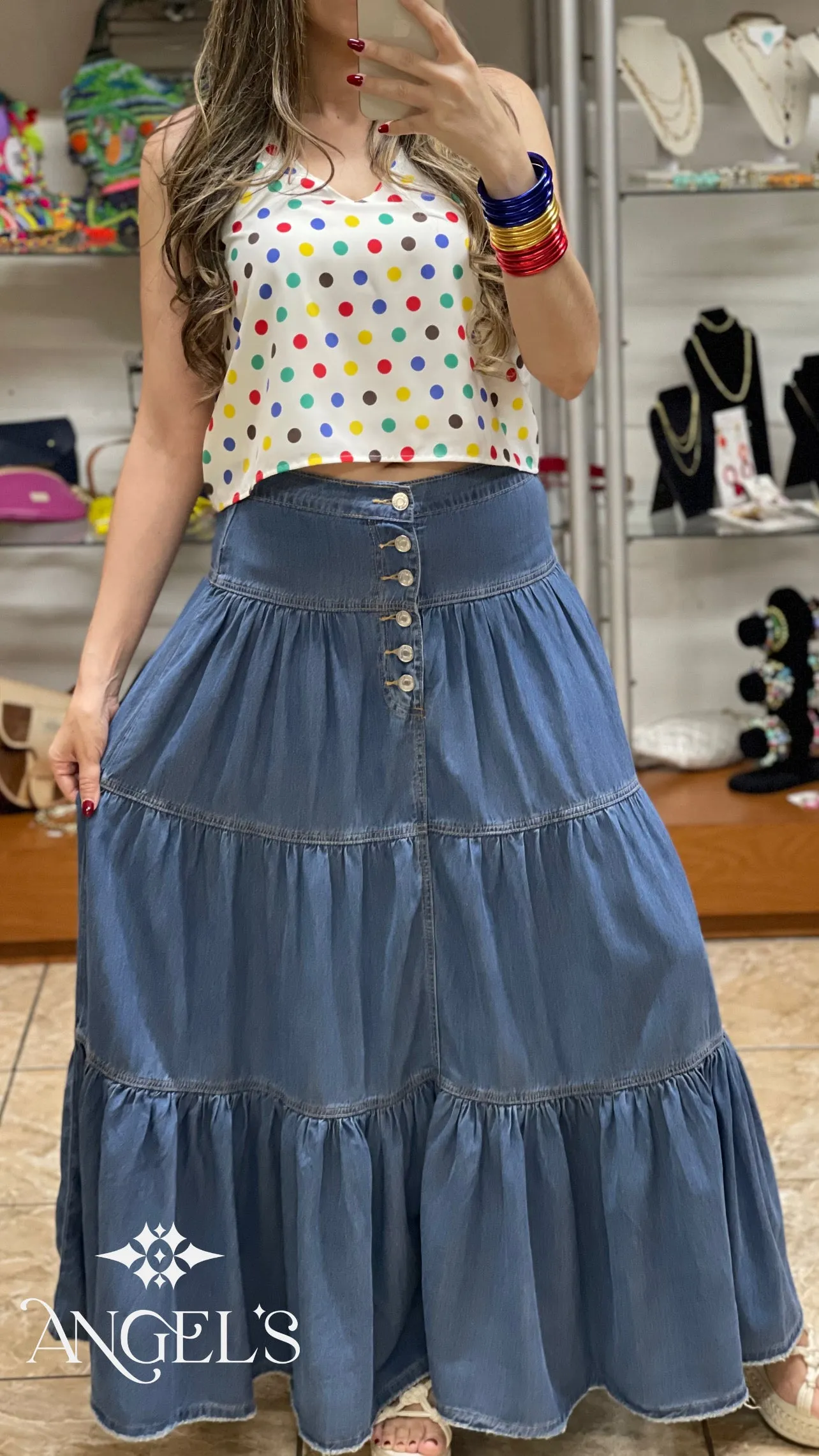 Denim Maxi Skirt