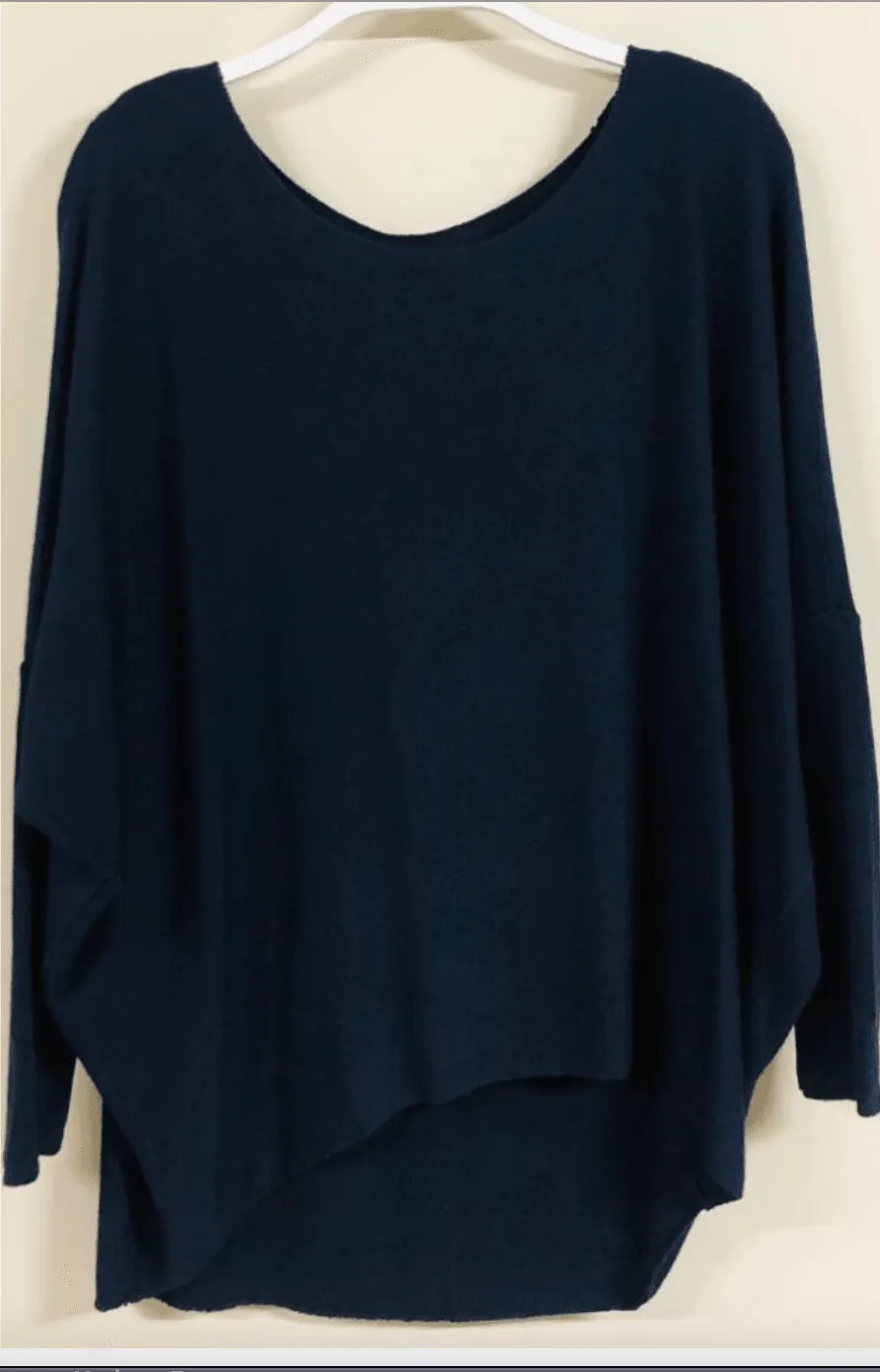 Dolman Lightweight Sweater in Navy by Venti 6