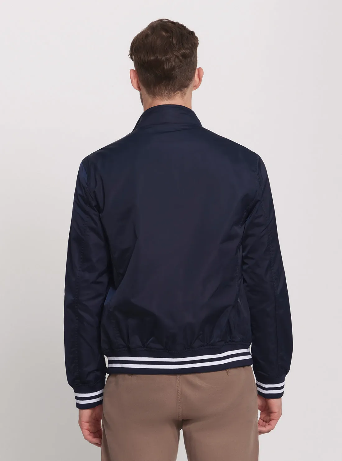 Eco Navy Casual Bomber Jacket