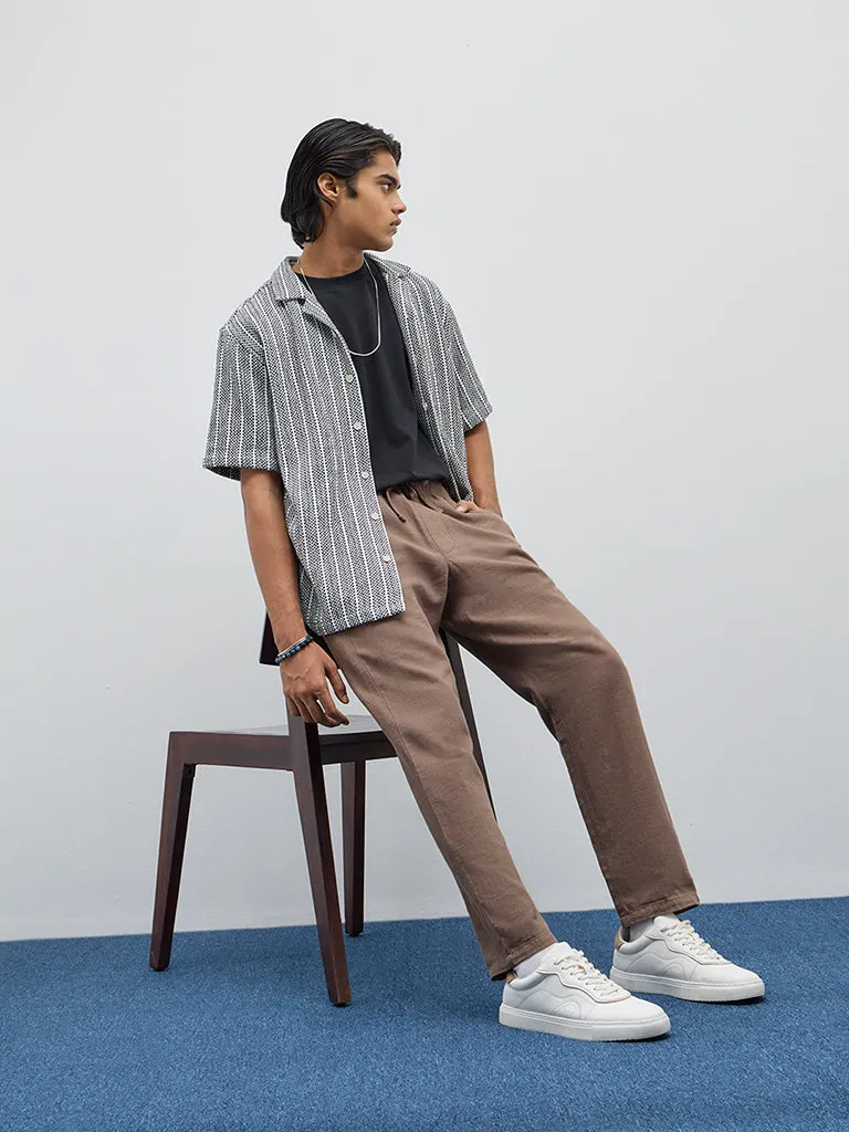 ETA Brown Relaxed Fit Mid-Rise Cotton Chinos