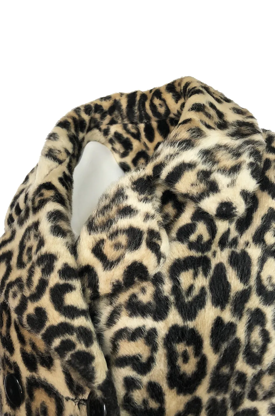 Fabulous 1950s H.B. Burnett Faux Fur Leopard Swing Car Coat