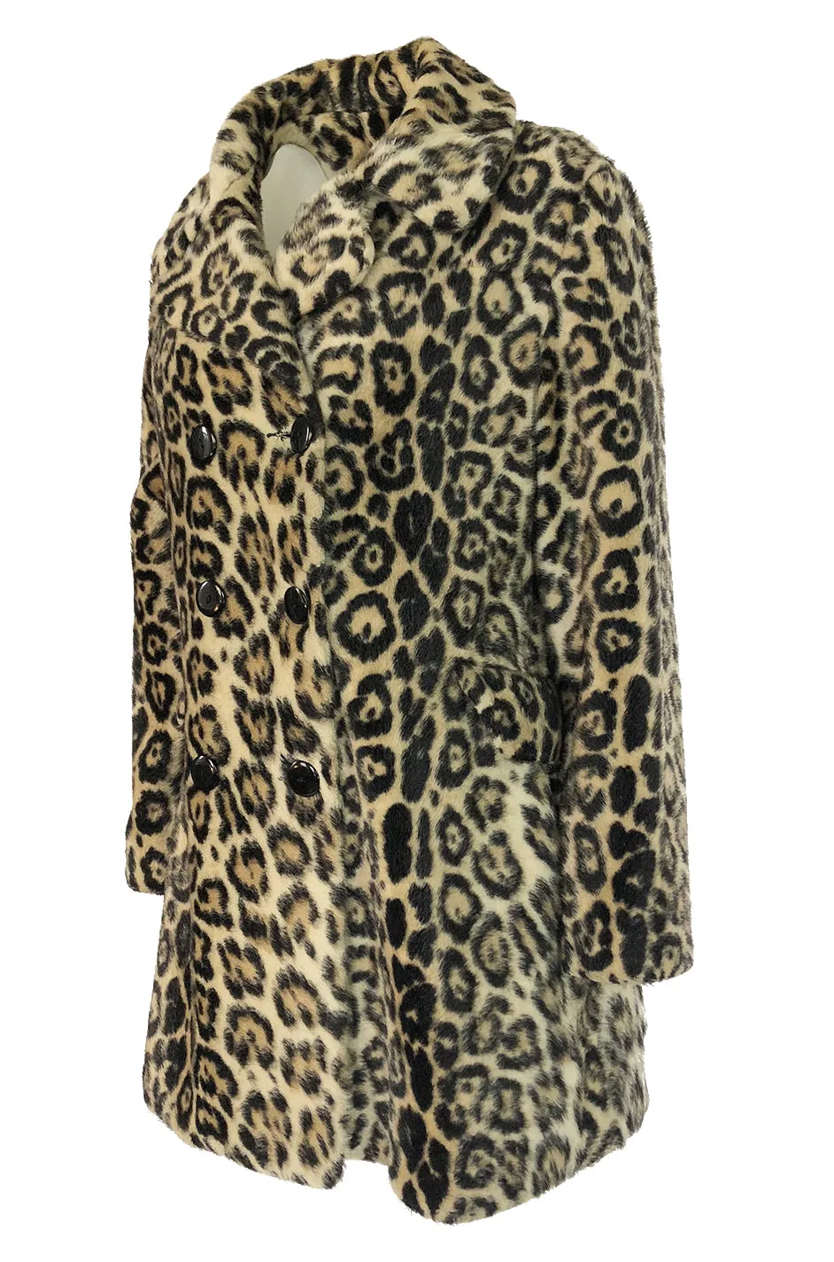 Fabulous 1950s H.B. Burnett Faux Fur Leopard Swing Car Coat