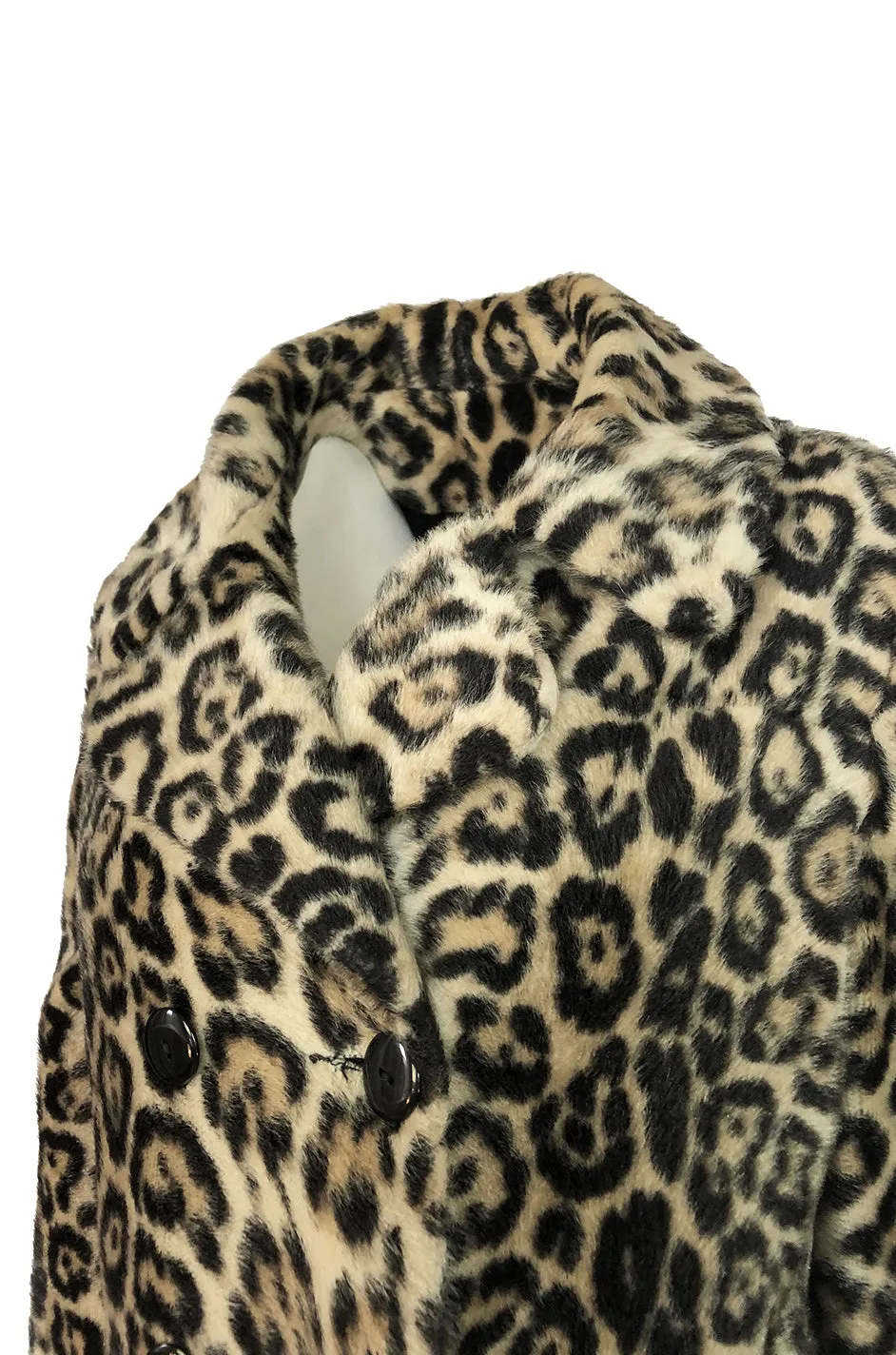 Fabulous 1950s H.B. Burnett Faux Fur Leopard Swing Car Coat