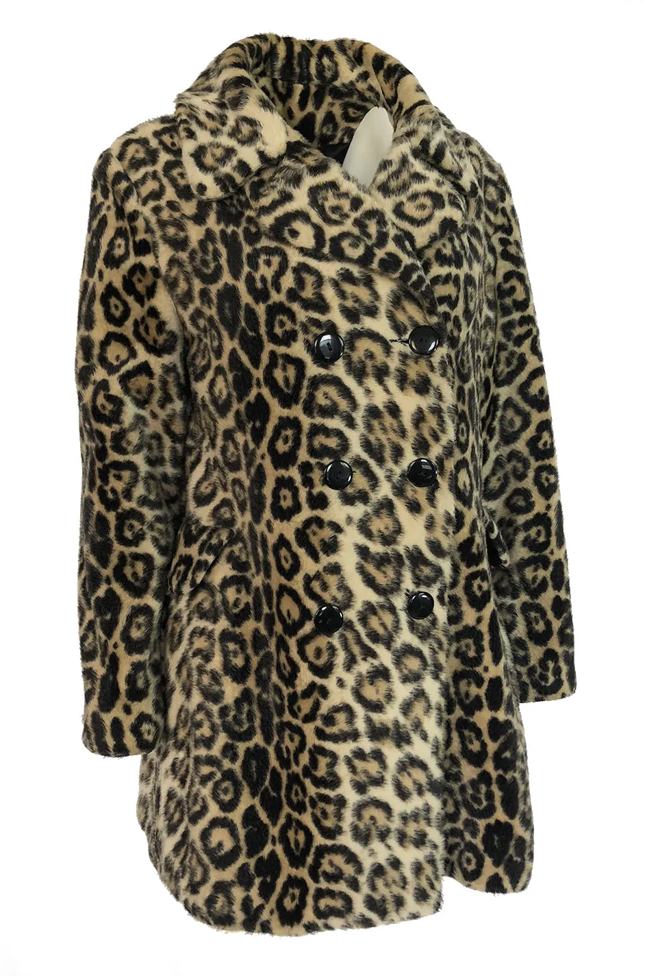 Fabulous 1950s H.B. Burnett Faux Fur Leopard Swing Car Coat