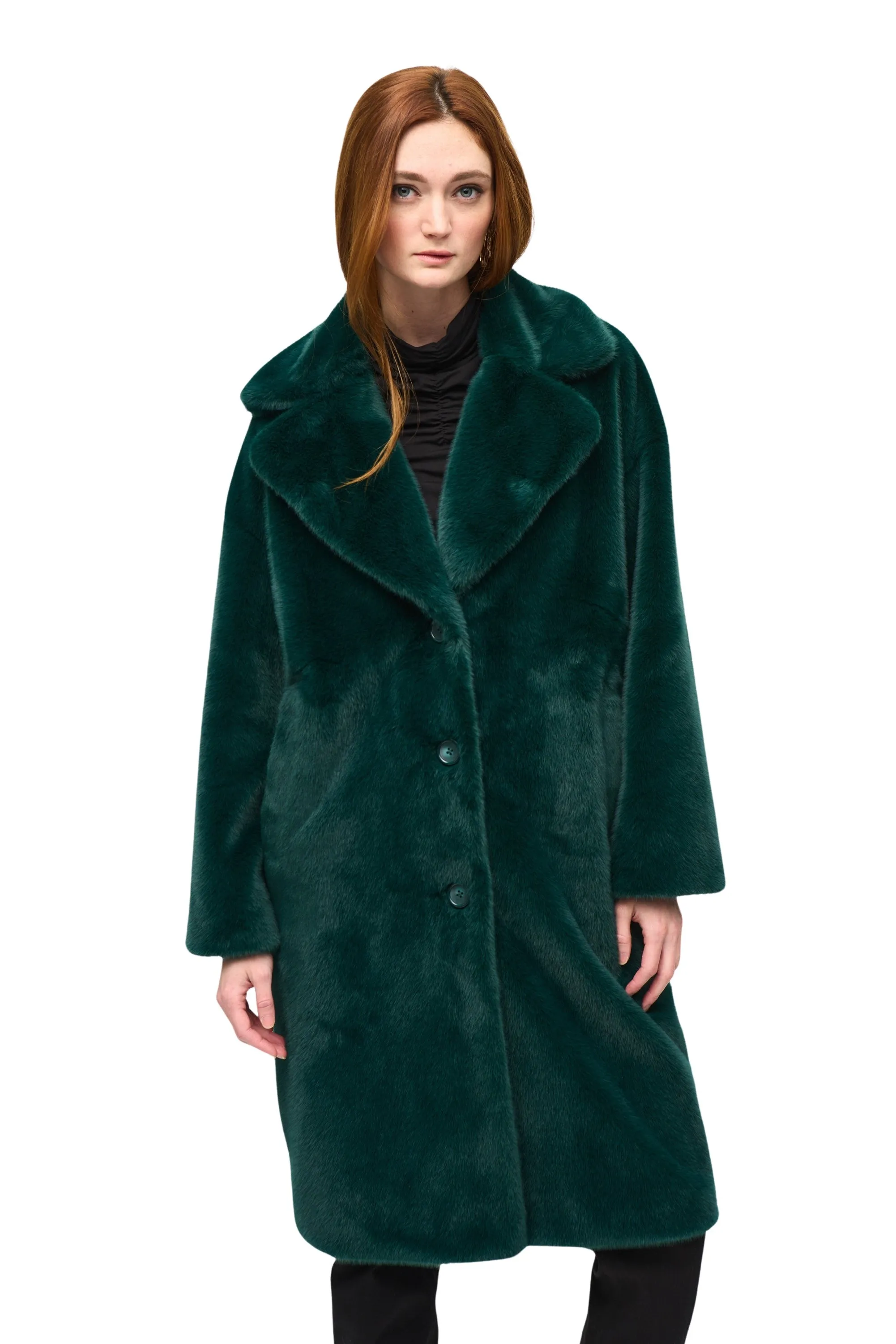 Faux Fur Straight Coat