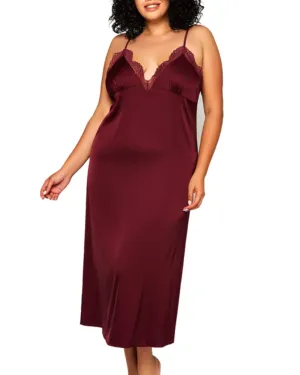 Francesca Satin Midi Slip Dress | Burgundy