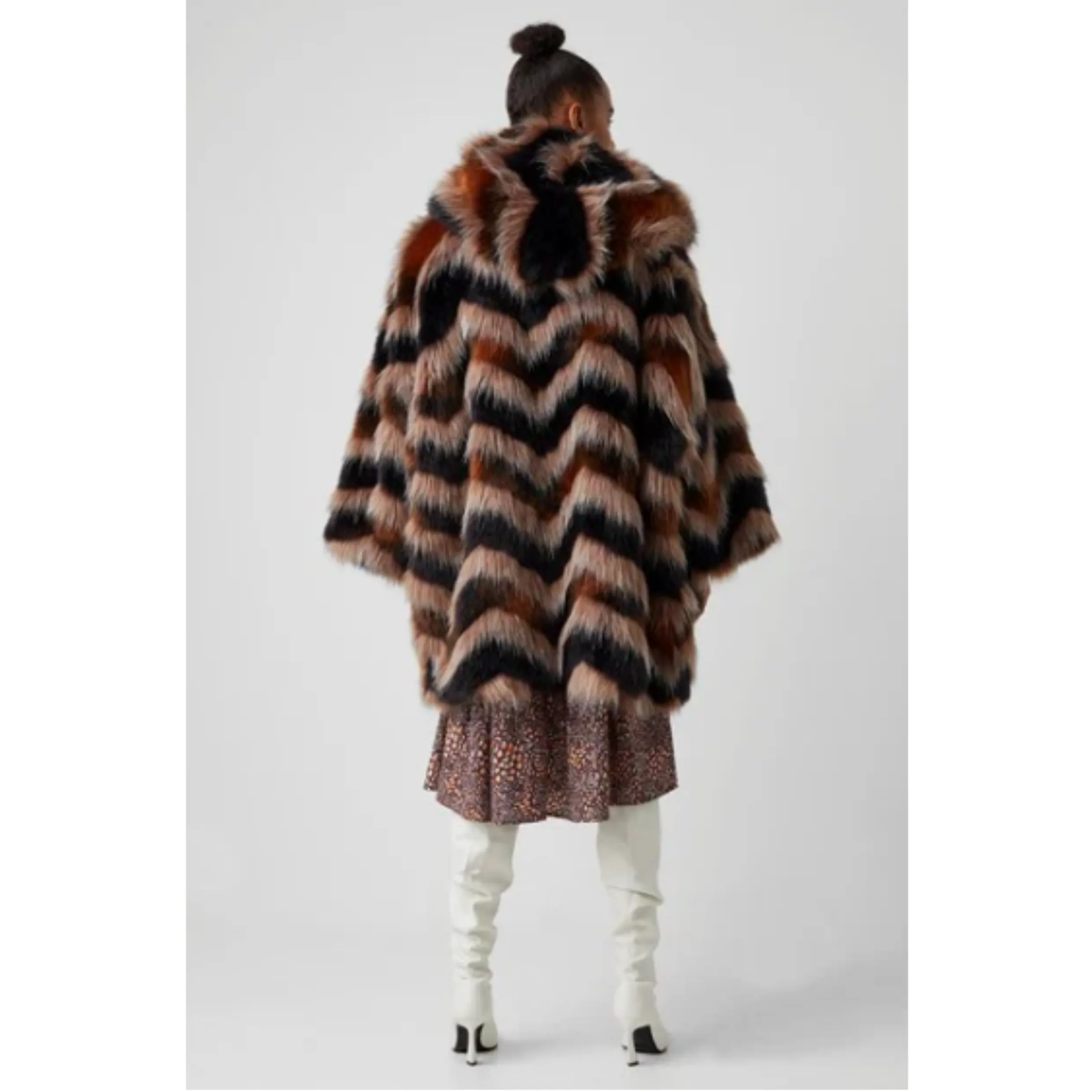 French Connection DALLOW FAUX FUR HOODED COAT 70RNF