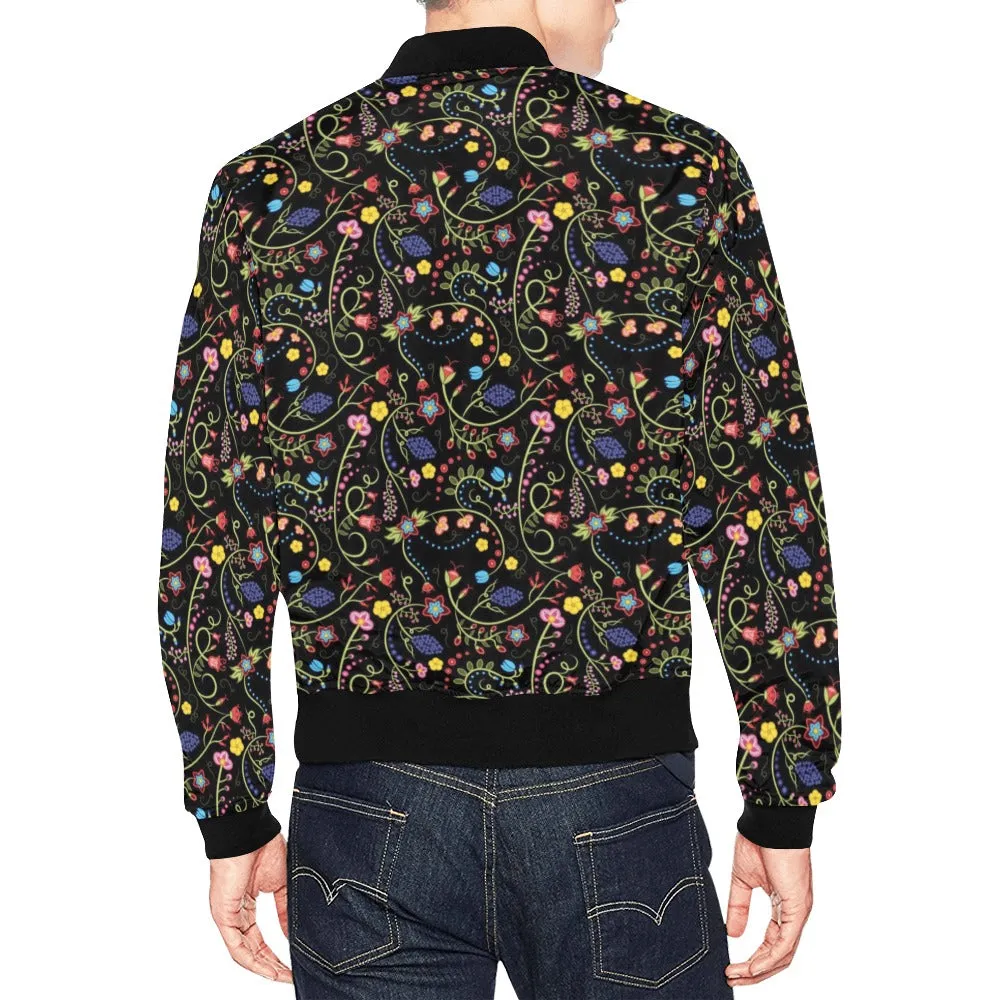 Fresh Fleur Midnight Bomber Jacket for Men