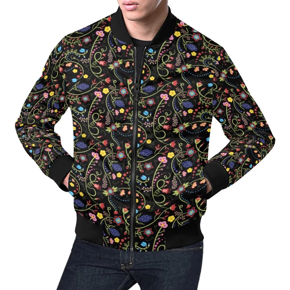 Fresh Fleur Midnight Bomber Jacket for Men