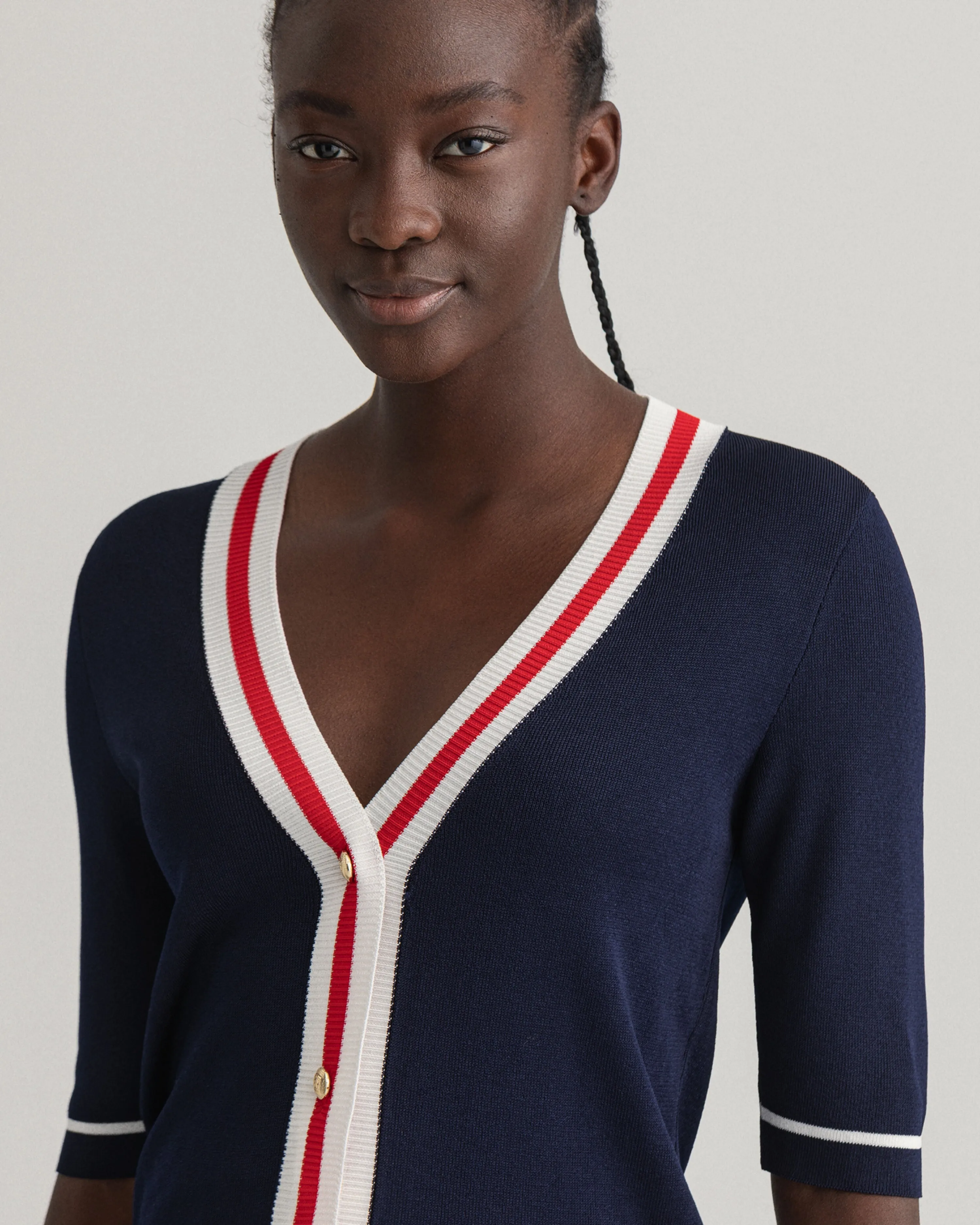 GANT Contrast Border Cardigan Top 2108