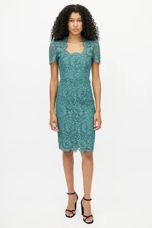 Green Lace Midi Dress