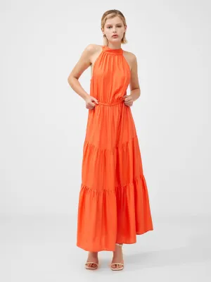 Halter Viscose Tiered Maxi Dress