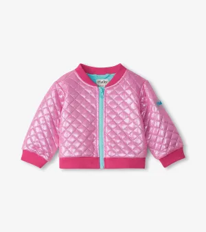 Hatley Baby Girls Rose Violet Metallic Bomber Jacket