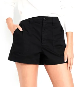 High-Waisted OGC Utility Chino Shorts for Women 3.5-inch inseam Black Jack