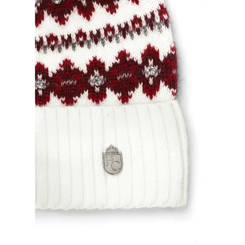 Holland Cooper Jennifer Fairisle Ladies Bobble Hat - Natural