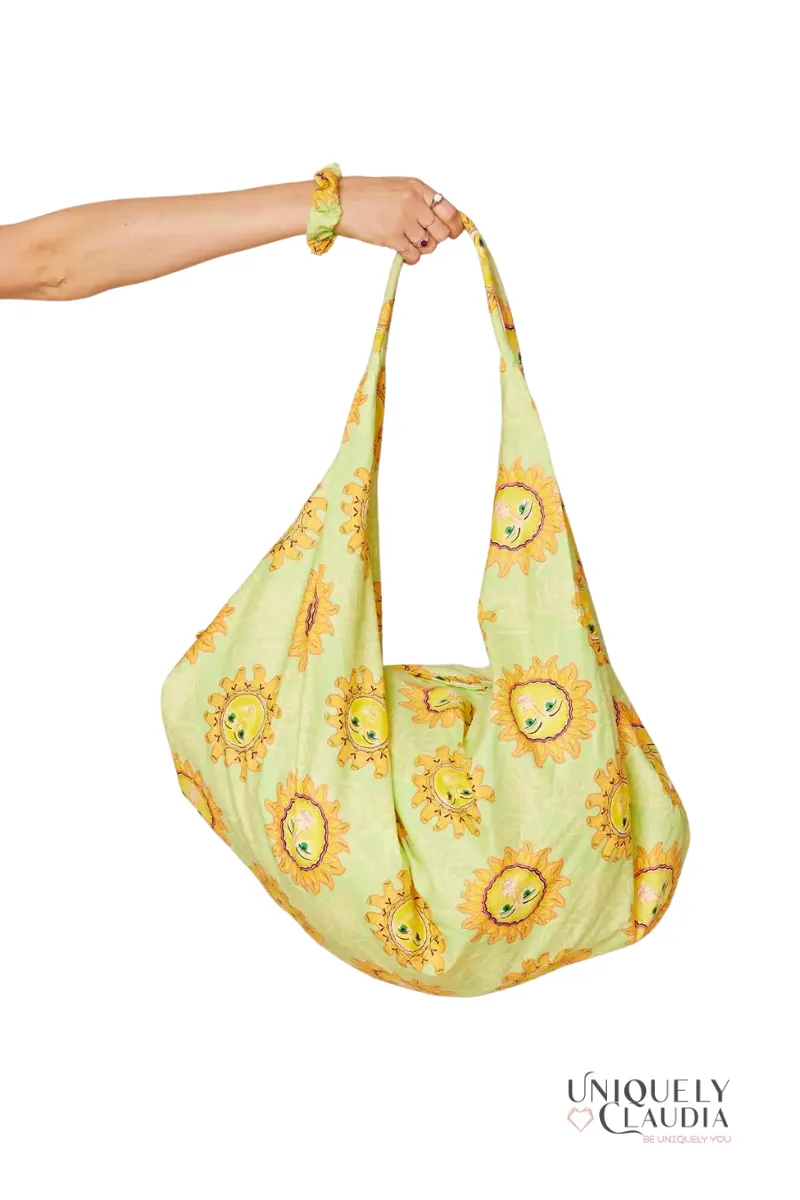 Ines Lime Sunshine Shoulder Beach Bag