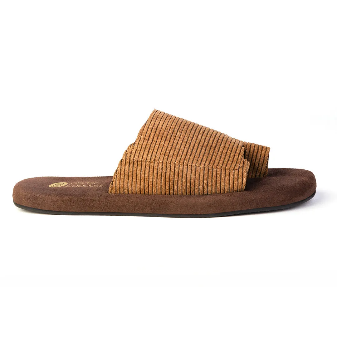 Iru Luxe - Cloak Corduroy Brown Slides Thrift Edit