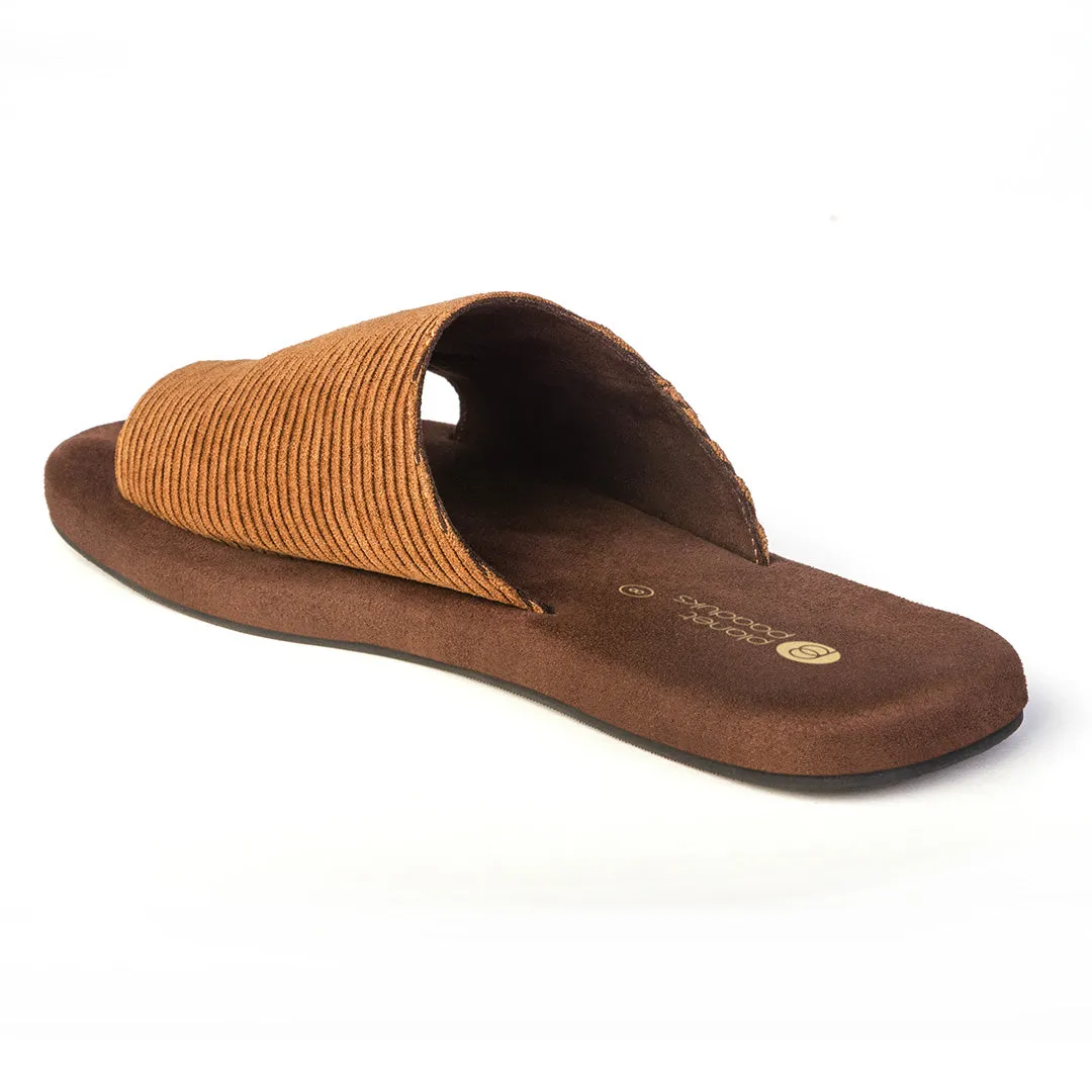 Iru Luxe - Cloak Corduroy Brown Slides Thrift Edit