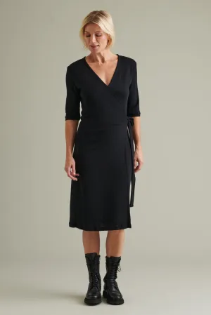 Kait Wrap Dress Black