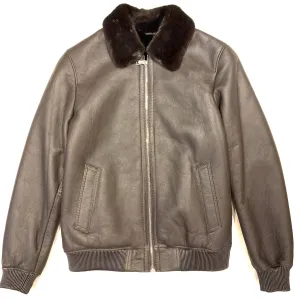 Kashani Brown Lambskin Bomber Jacket