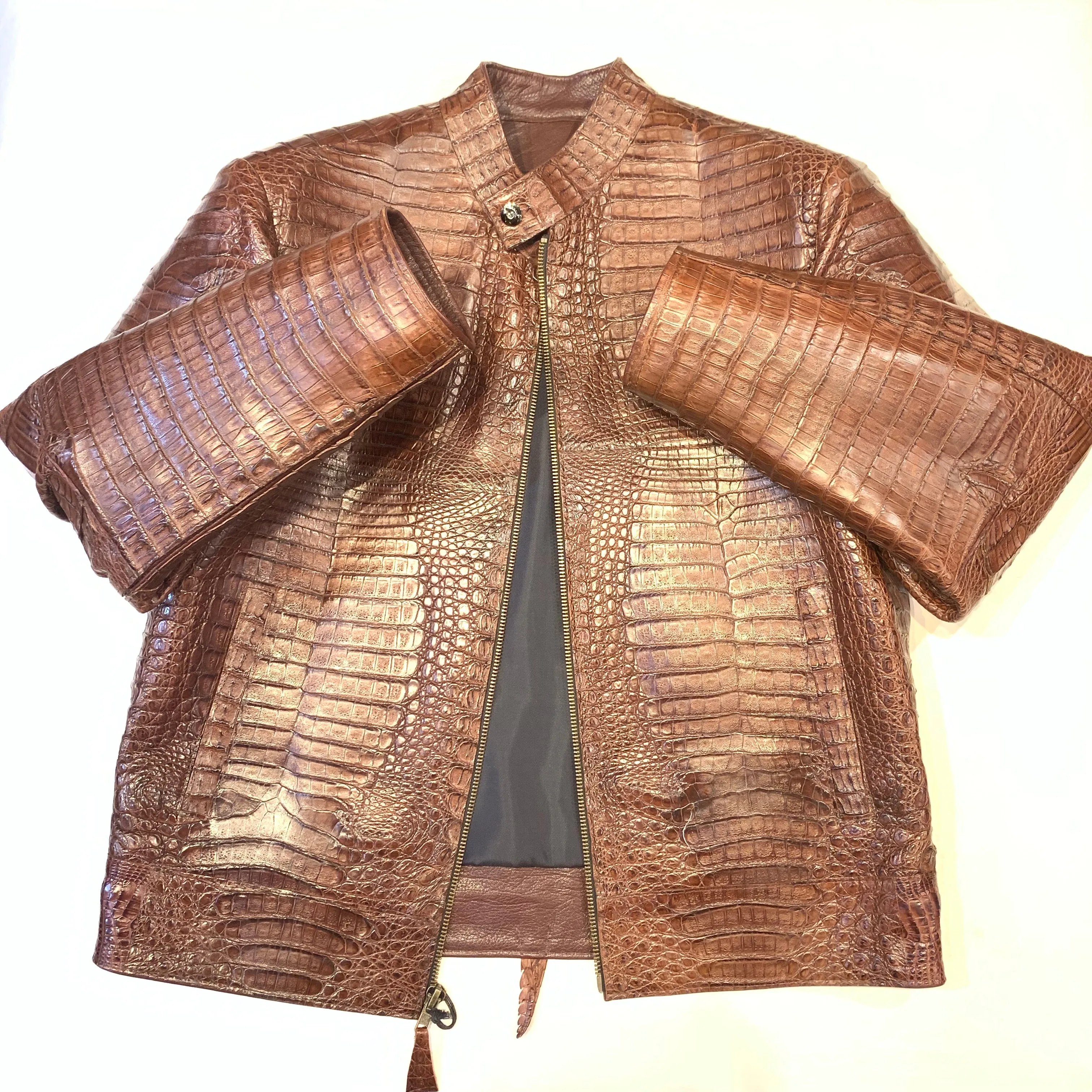 Kashani Chocolate Full All Over Crocodile Jacket