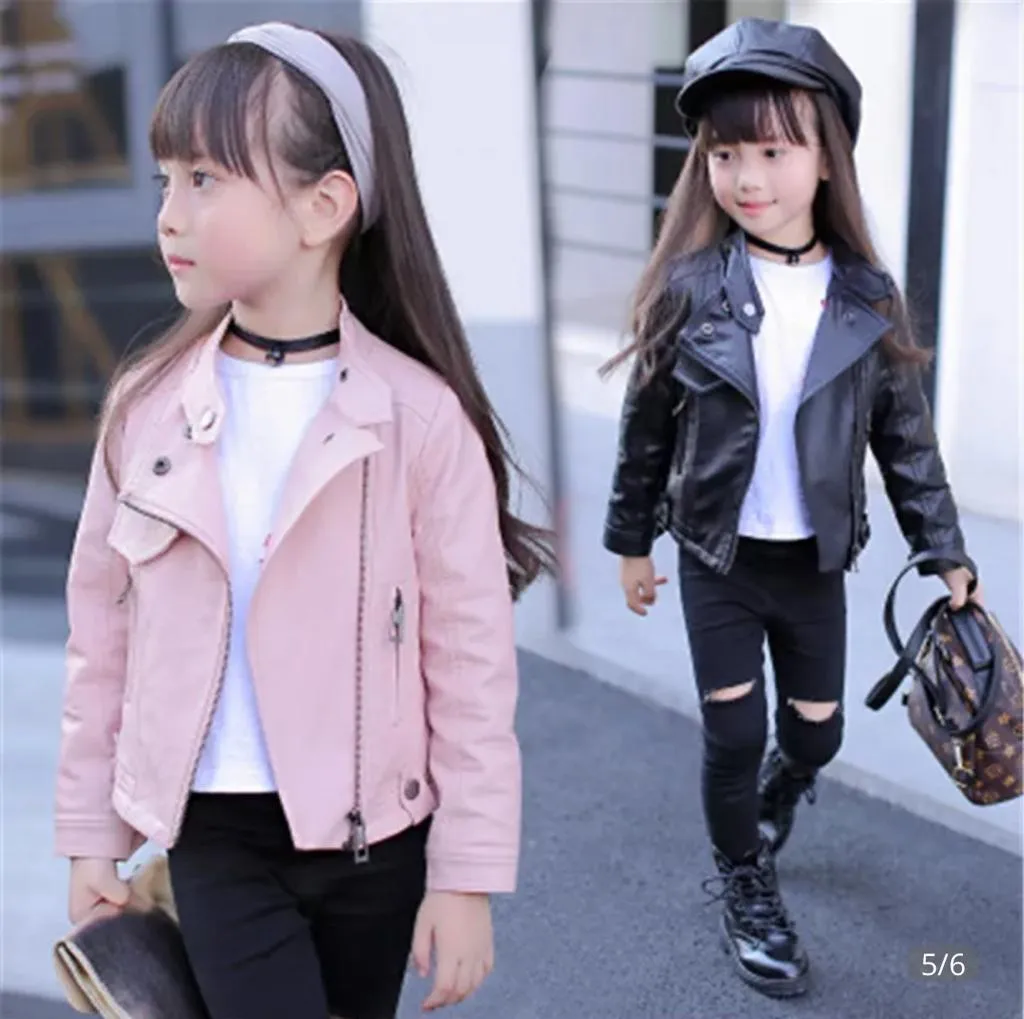 Kelly Girls Moto Pink Leather Jacket