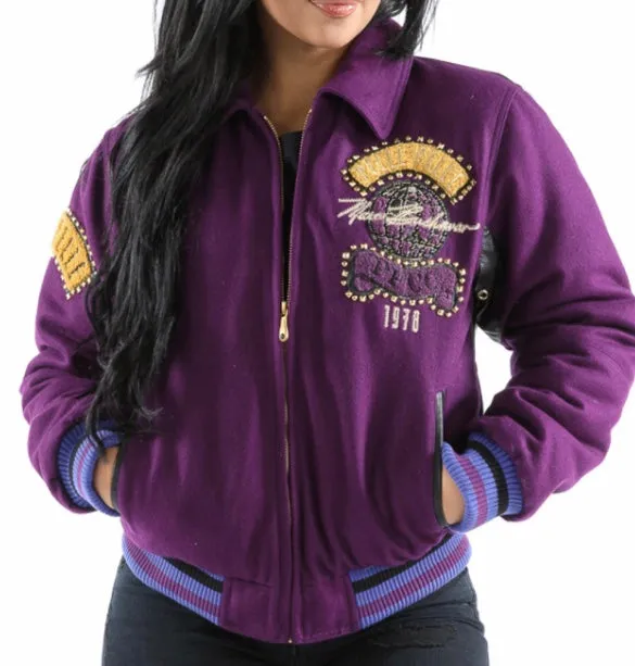 Ladies Pelle Pelle World Tour Wool Bomber - Purple