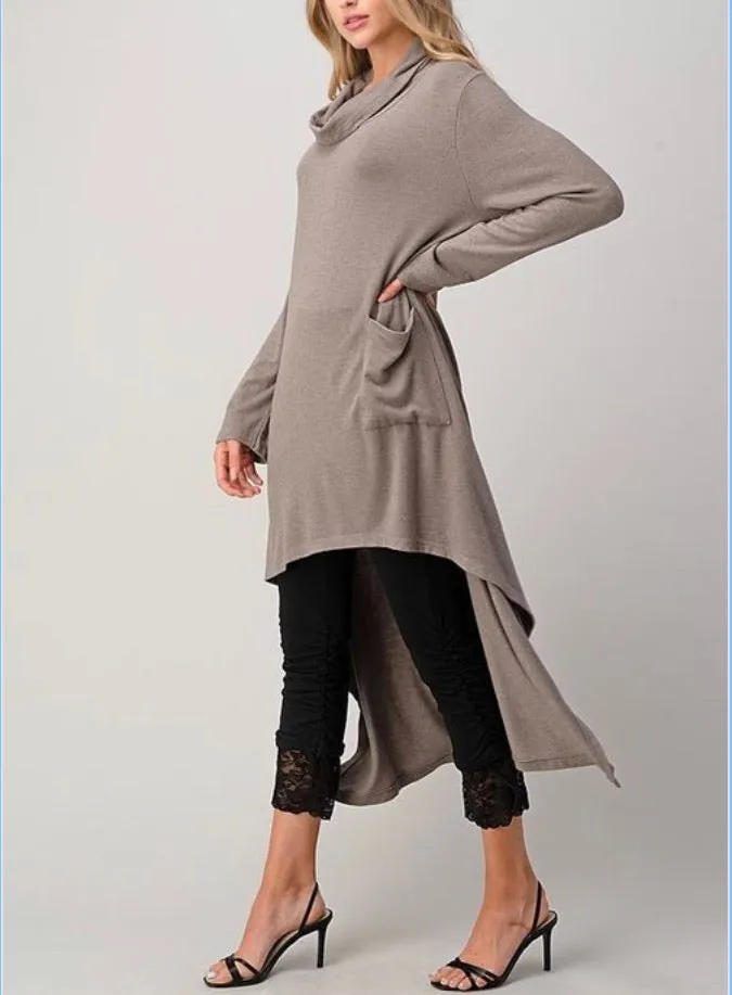 Long Turtleneck Tunic Top