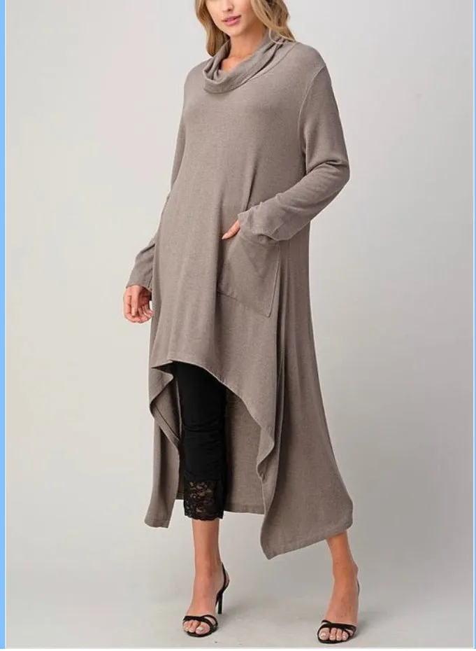 Long Turtleneck Tunic Top