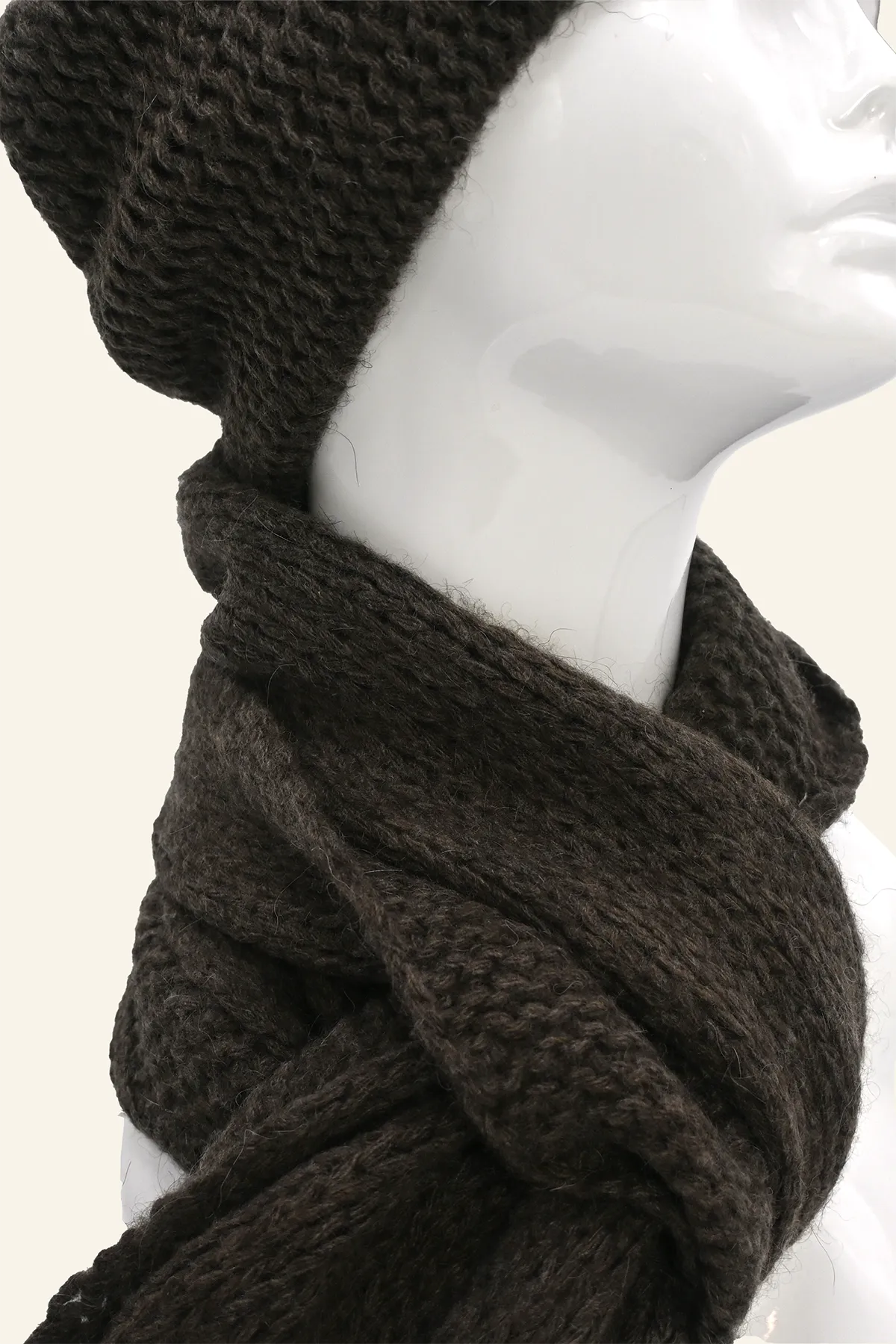 Loose Knit Double Layer Yak Down Scarf