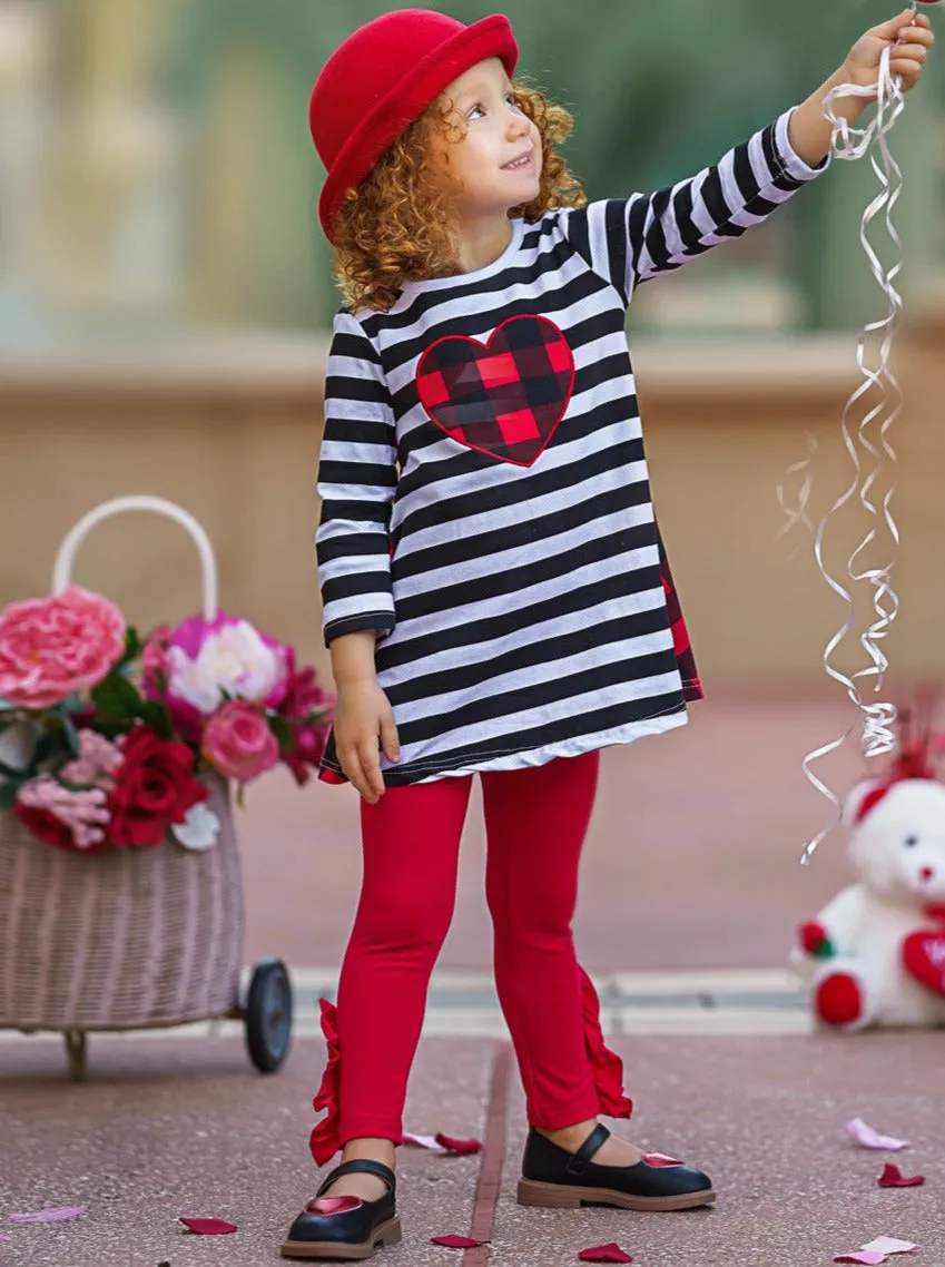 Love You All Dual Pattern Tunic and Legging Set