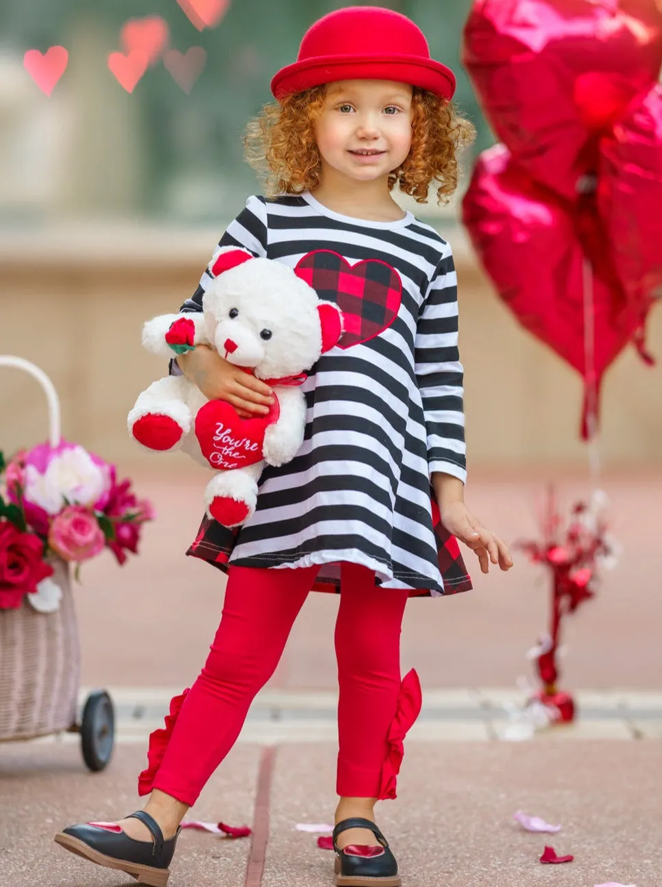 Love You All Dual Pattern Tunic and Legging Set